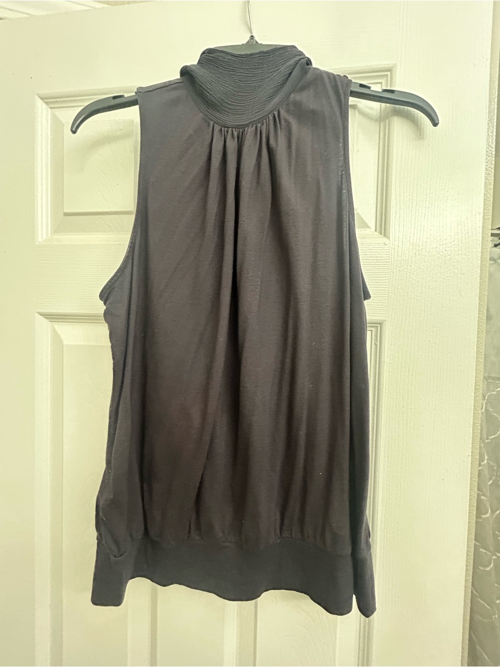 Ann Taylor Sleeveless Mock Neck Top - Charcoal